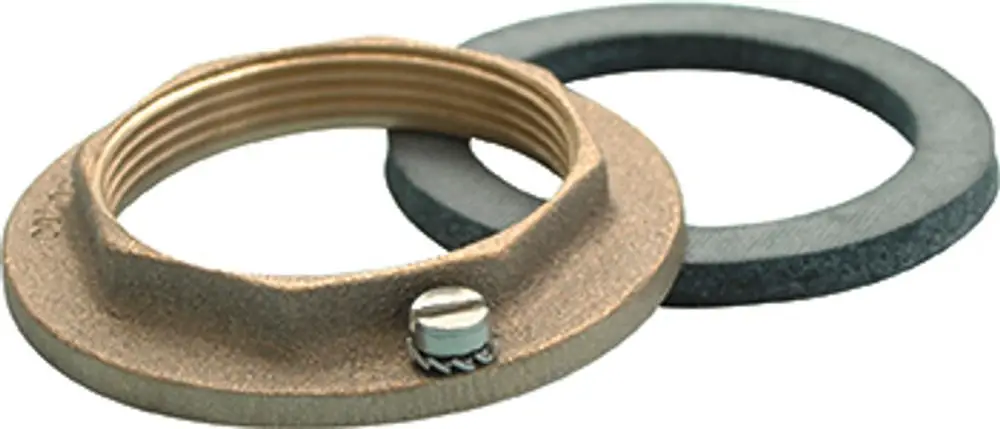 Kontersatz von Grünbeck, bestehend aus einer metallenen Unterlegscheibe mit Gewinde und einer flachen Dichtung. Geeignet für verschiedene Installationen.